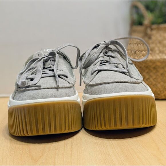 UGG Seal Gray EZ-Duzzit Suede Platform Slip-On Mules Women's Size 9.5 NWOT - Picture 6 of 12